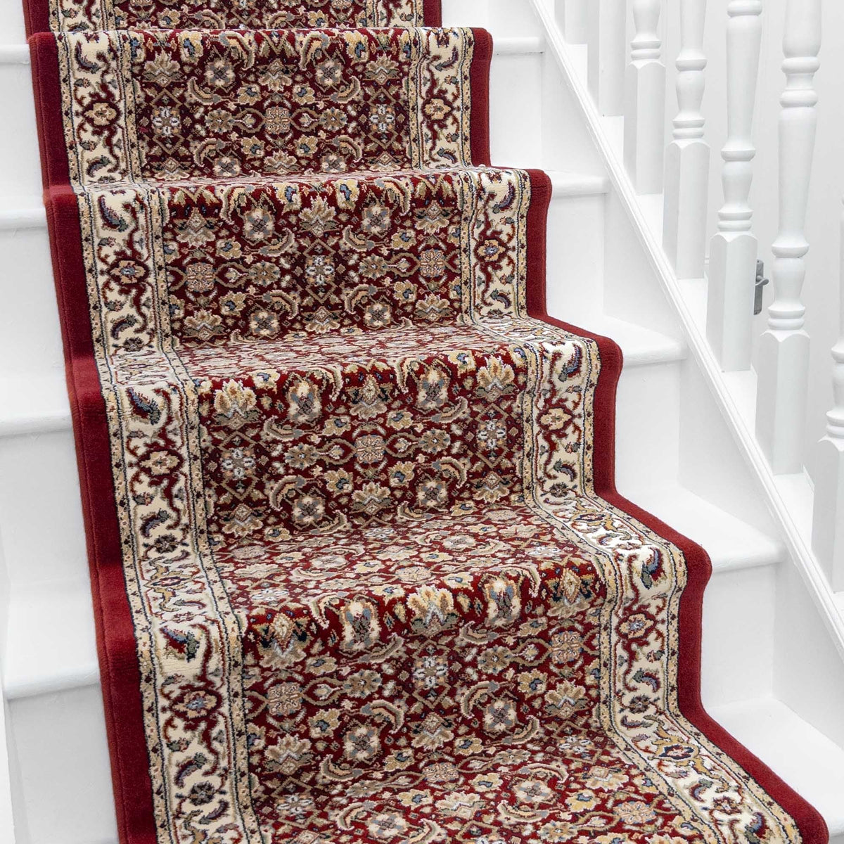 Ancient Garden Red/Ivory 57011-1414 Stair Runner