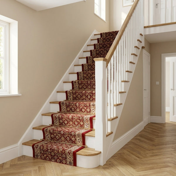 Ancient Garden Red/Ivory 57011-1414 Stair Runner