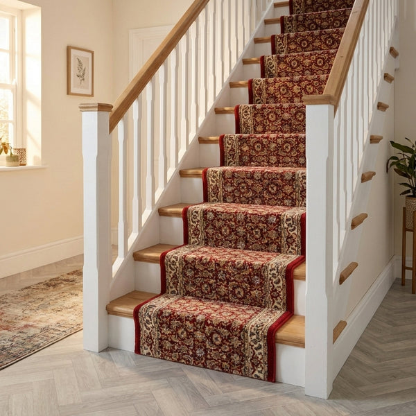 Ancient Garden Red/Ivory 57011-1414 Stair Runner