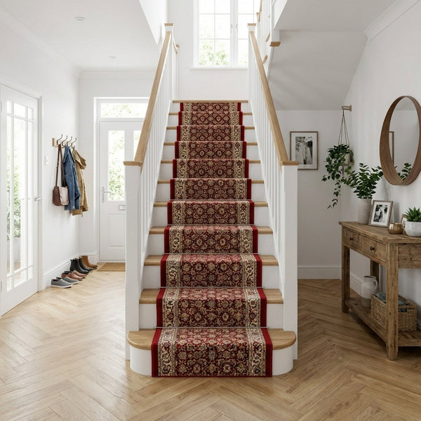 Ancient Garden Red/Ivory 57011-1414 Stair Runner