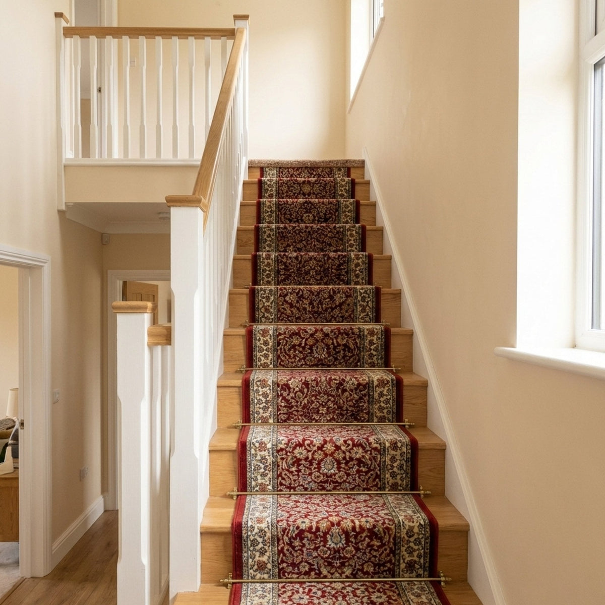 Ancient Garden Red/Ivory 57078-1414 Stair Runner