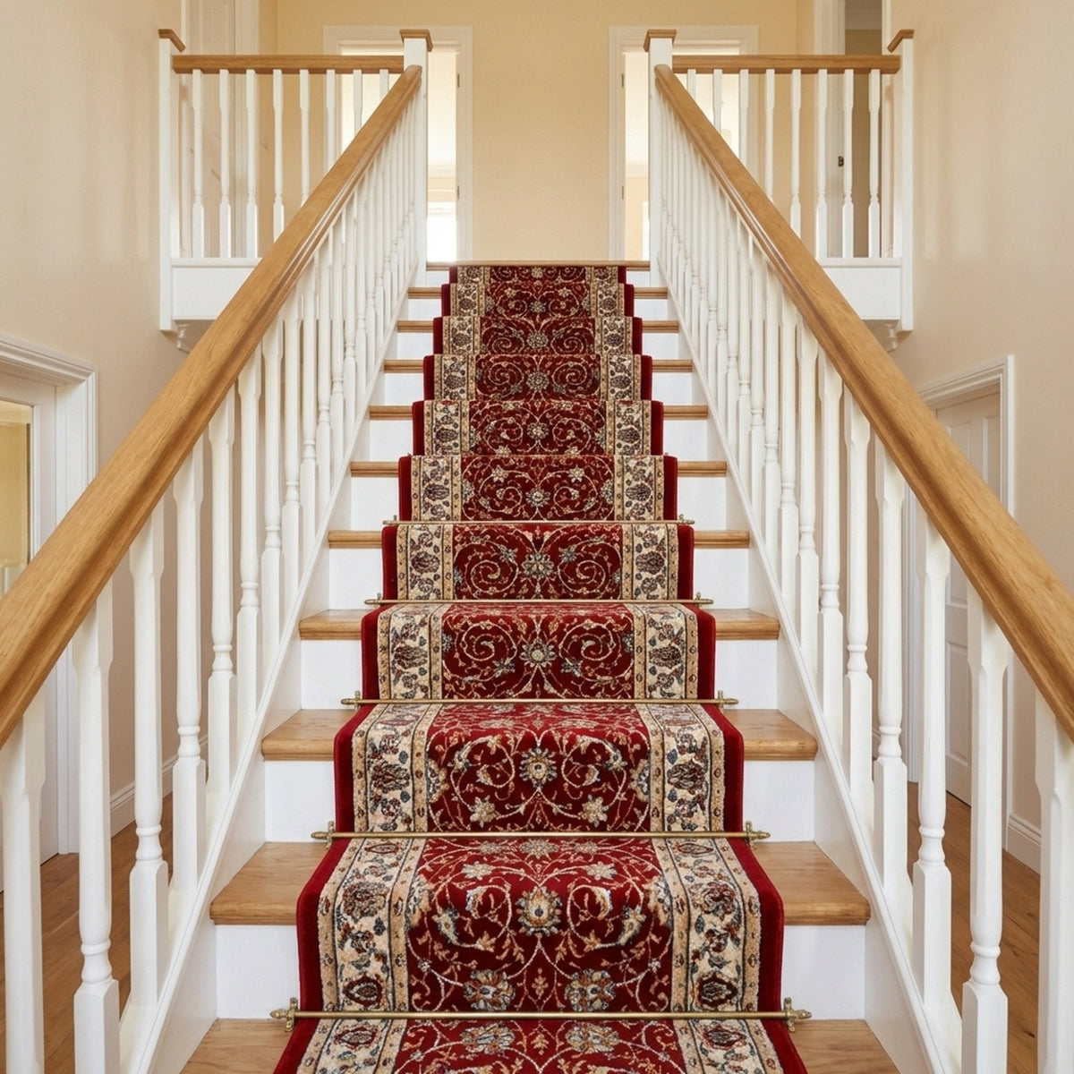 Ancient Garden Red/Ivory 57120-1464 Stair Runner