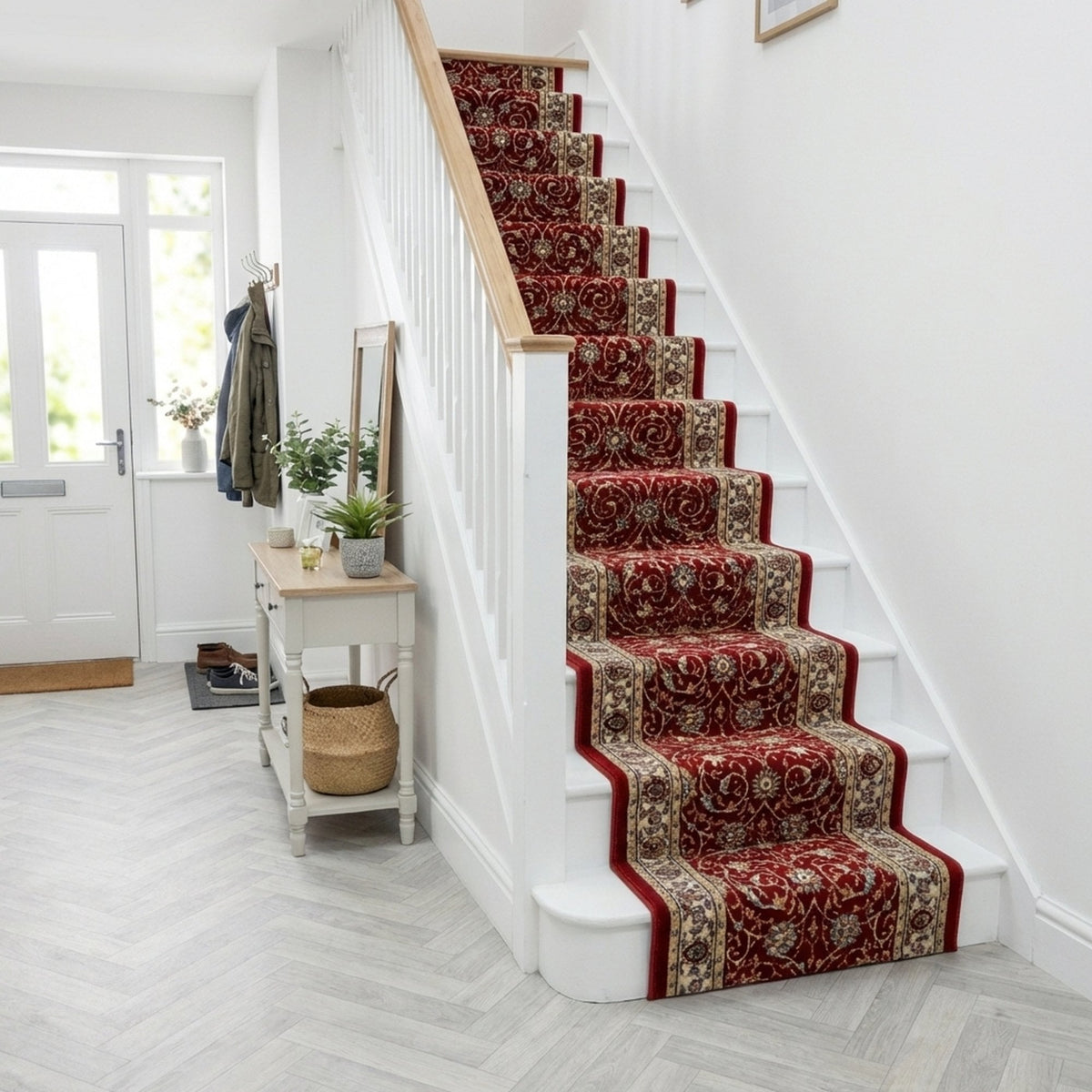 Ancient Garden Red/Ivory 57120-1464 Stair Runner