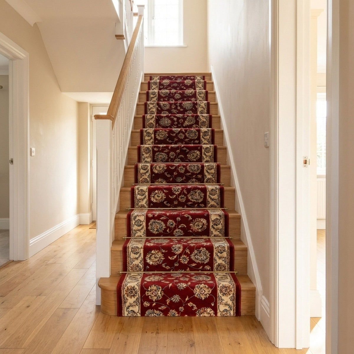 Ancient Garden Red/Ivory 57365-1464 Stair Runner