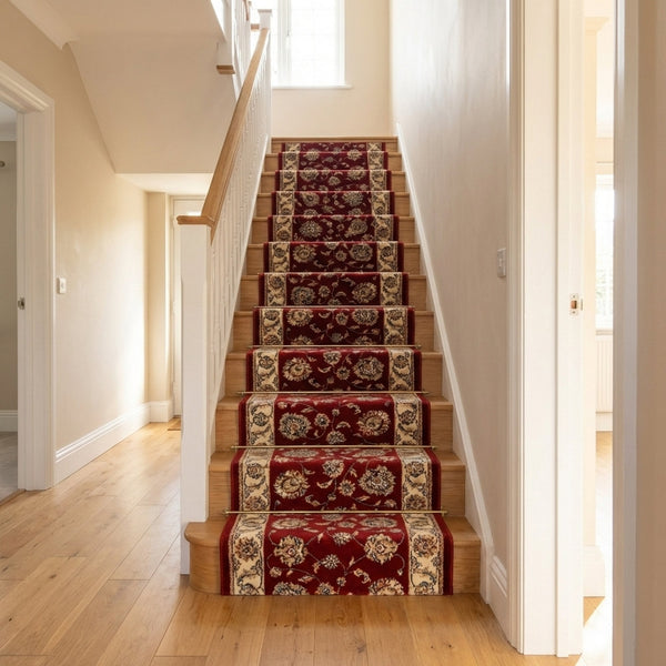 Ancient Garden Red/Ivory 57365-1464 Stair Runner
