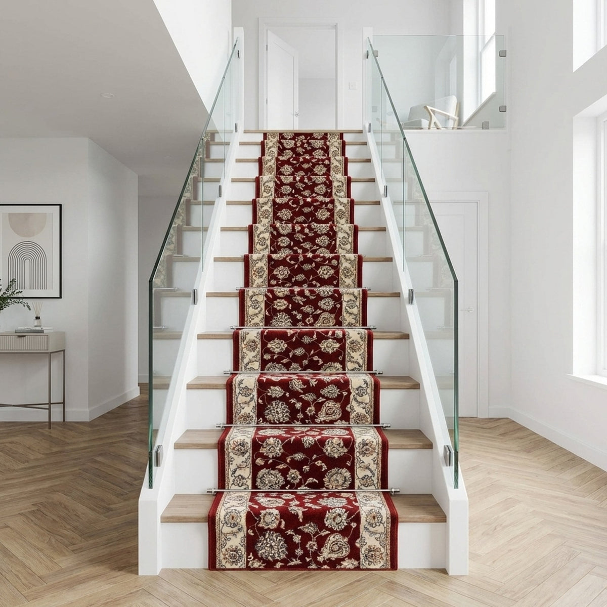 Ancient Garden Red/Ivory 57365-1464 Stair Runner