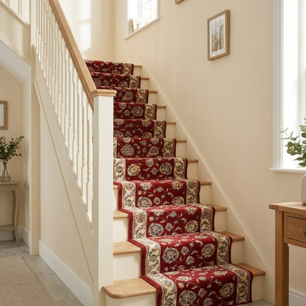 Ancient Garden Red/Ivory 57365-1464 Stair Runner