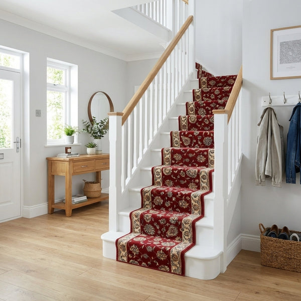 Ancient Garden Red/Ivory 57365-1464 Stair Runner