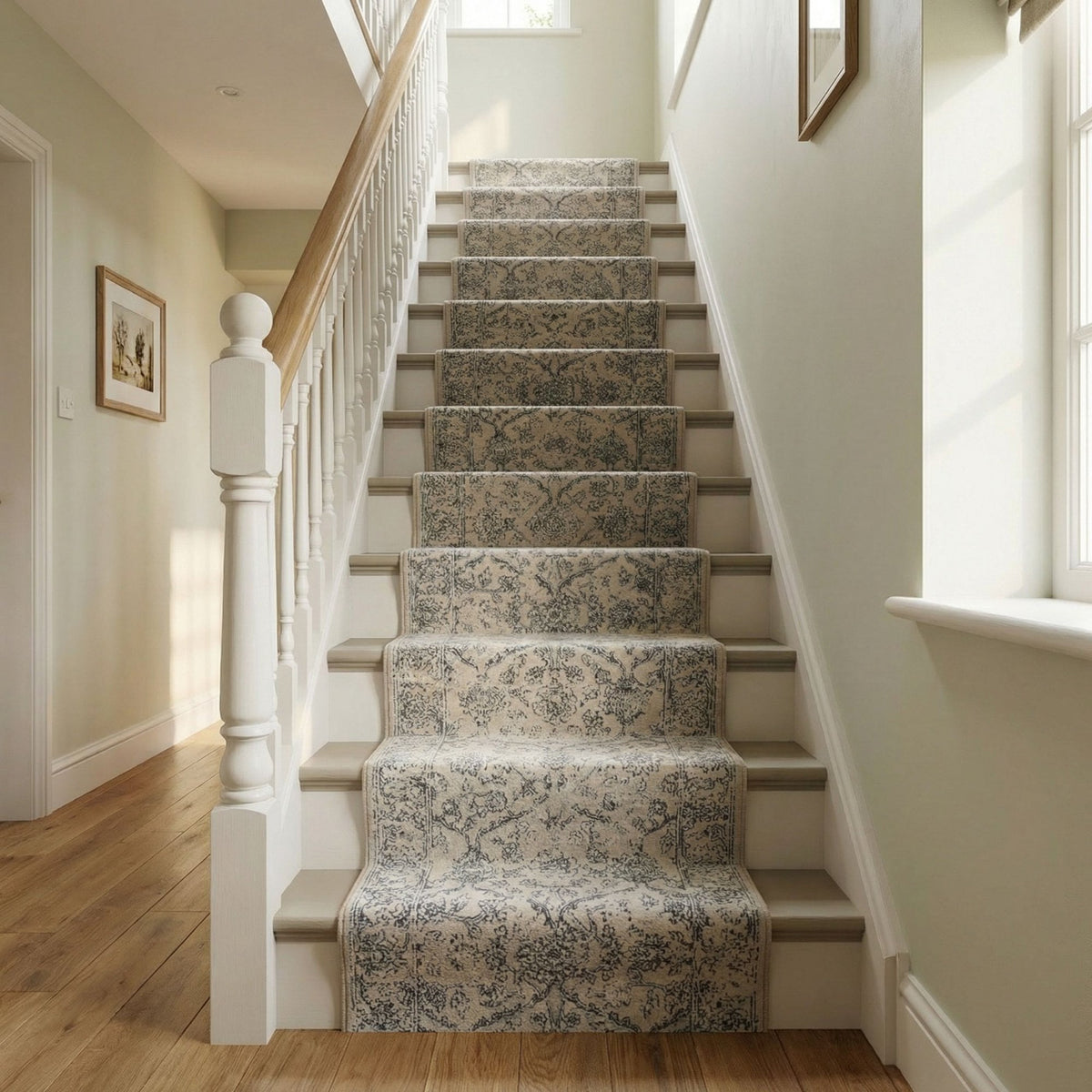 Ancient Garden Silver/Grey 57126-9696 Stair Runner
