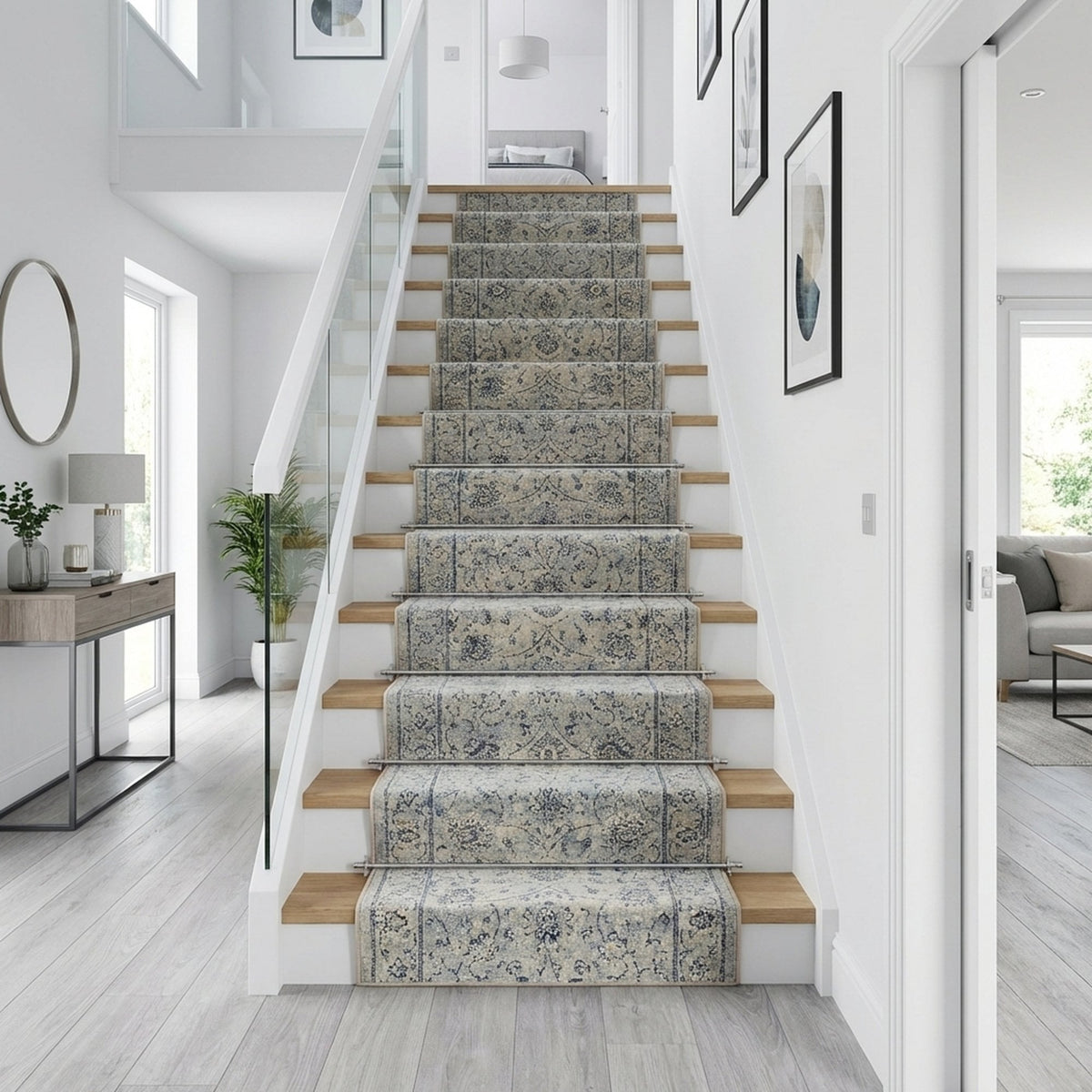 Ancient Garden Silver/Grey 57126-9696 Stair Runner