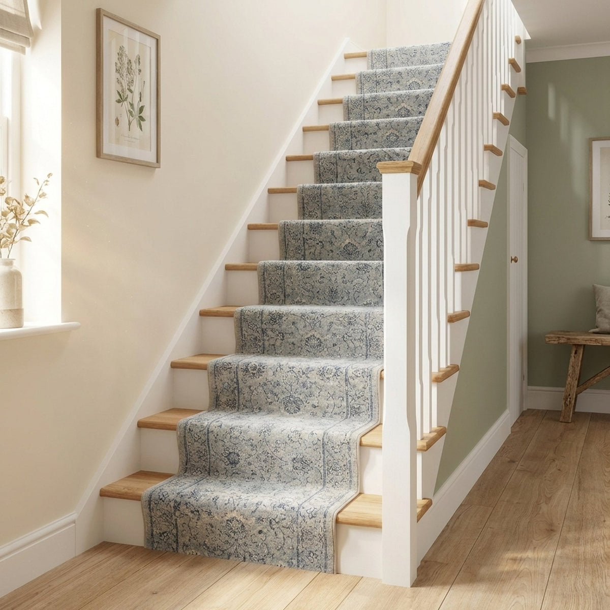Ancient Garden Silver/Grey 57126-9696 Stair Runner