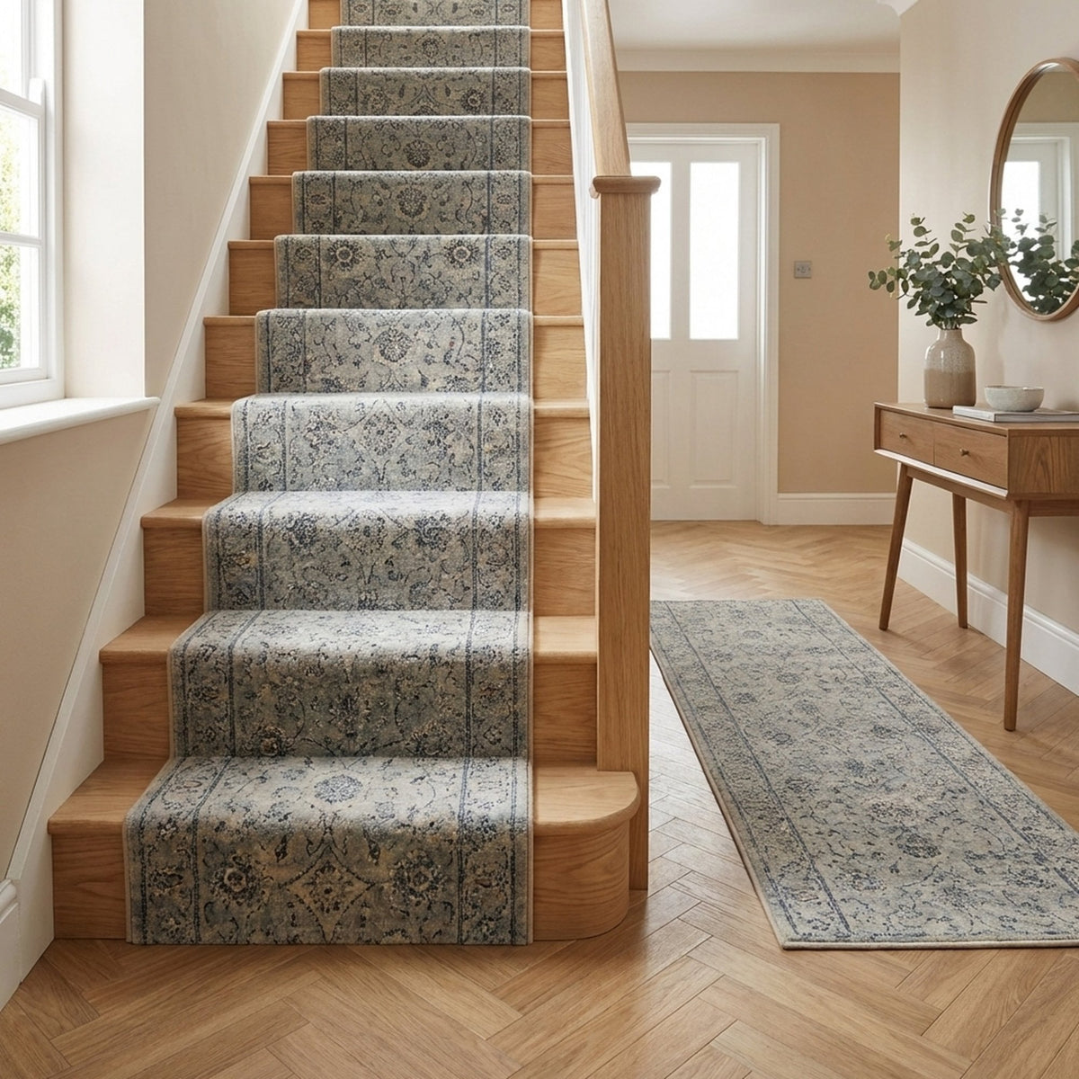 Ancient Garden Silver/Grey 57126-9696 Stair Runner