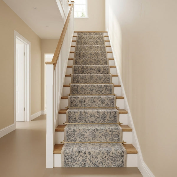Ancient Garden Silver/Gray 57136-9696 Stair Runner