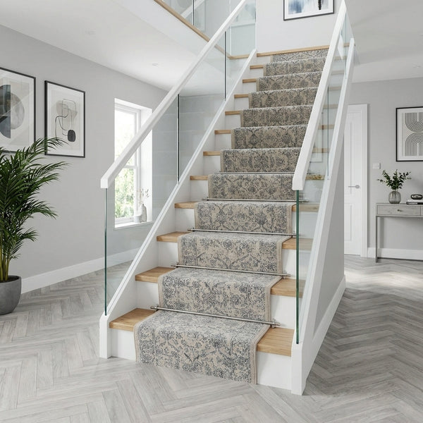 Ancient Garden Silver/Gray 57136-9696 Stair Runner