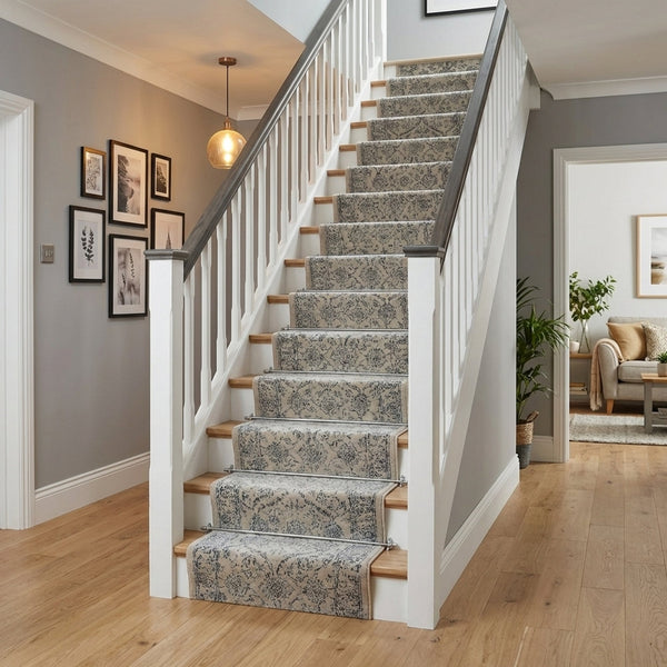Ancient Garden Silver/Gray 57136-9696 Stair Runner