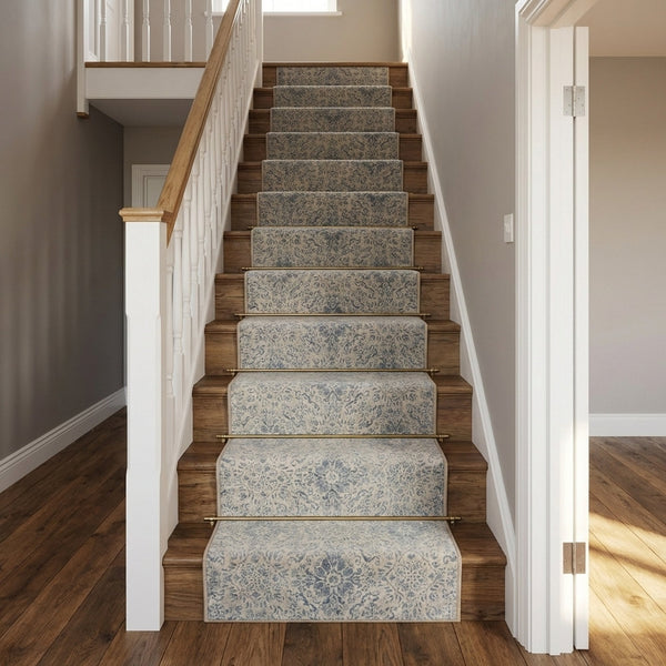 Ancient Garden Silver/Gray 57162-9646 Stair Runner