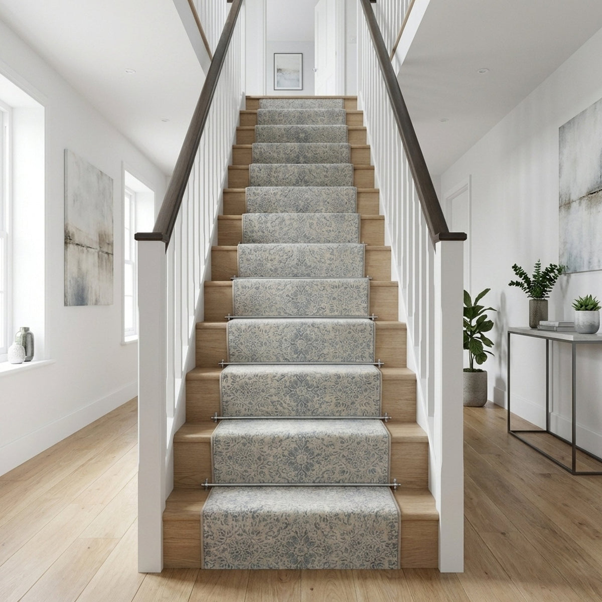 Ancient Garden Silver/Gray 57162-9646 Stair Runner