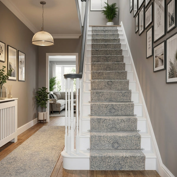 Ancient Garden Silver/Gray 57162-9646 Stair Runner