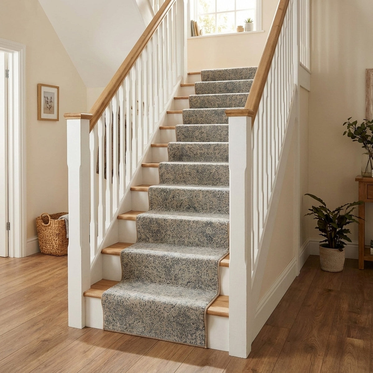 Ancient Garden Silver/Gray 57162-9646 Stair Runner