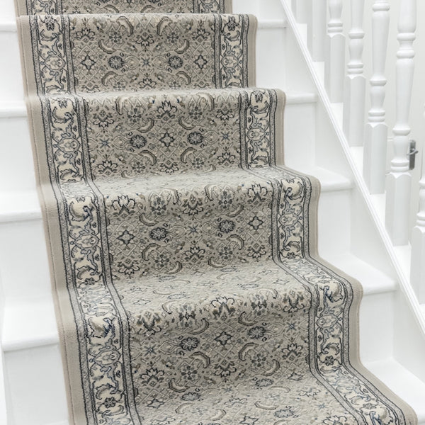 Ancient Garden Soft Gray/Cream 57011-9666 Stair Runner
