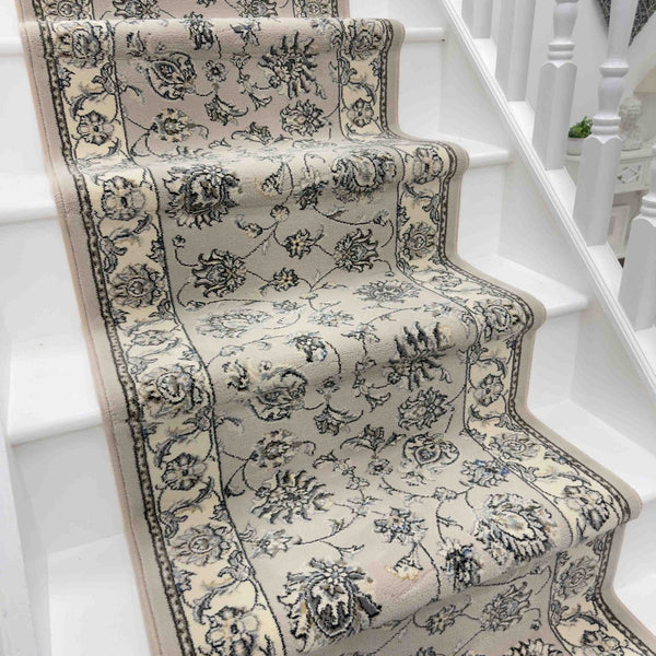Ancient Garden Soft Gray/Cream 57365-9666 Stair Runner