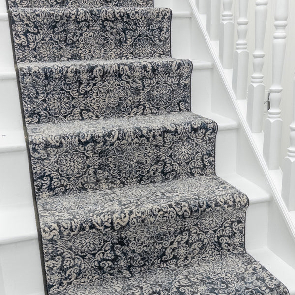 Ancient Garden Steel Blue 57162-3696 Stair Runner