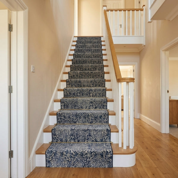 Ancient Garden Steel Blue 57162-3696 Stair Runner