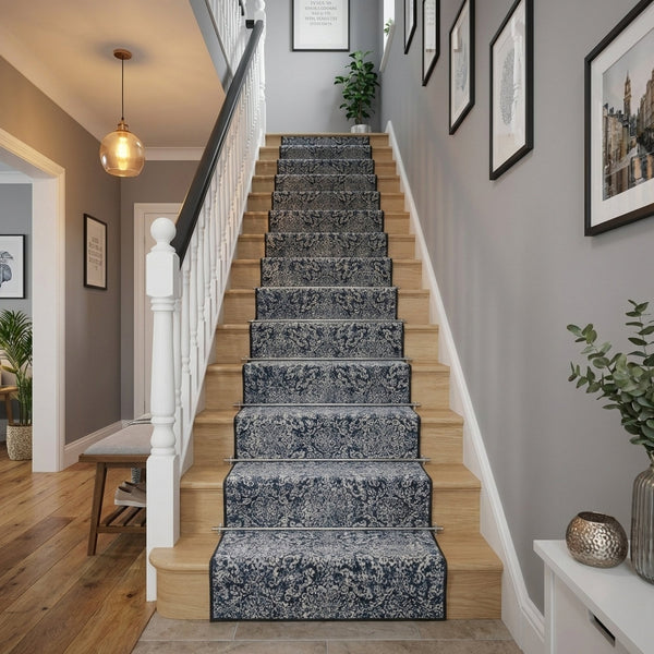 Ancient Garden Steel Blue 57162-3696 Stair Runner