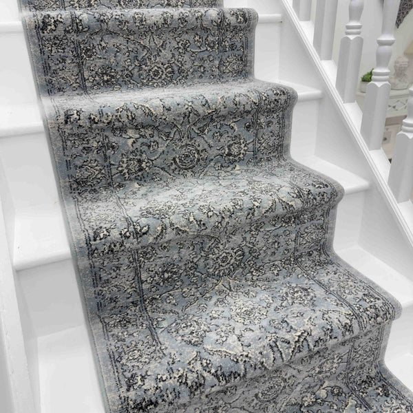 Ancient Garden Steel Blue/Cream 57136-4646 Stair Runner