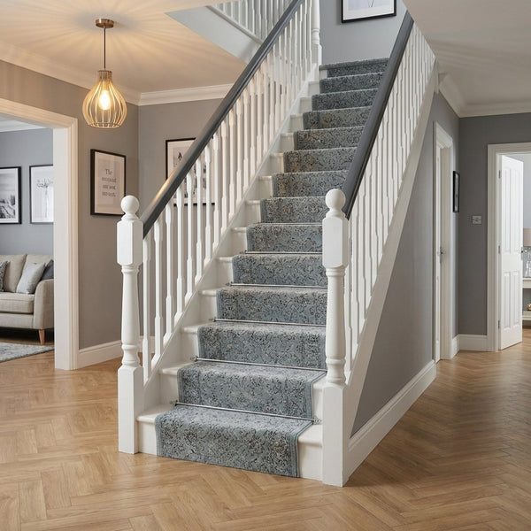 Ancient Garden Steel Blue/Cream 57136-4646 Stair Runner