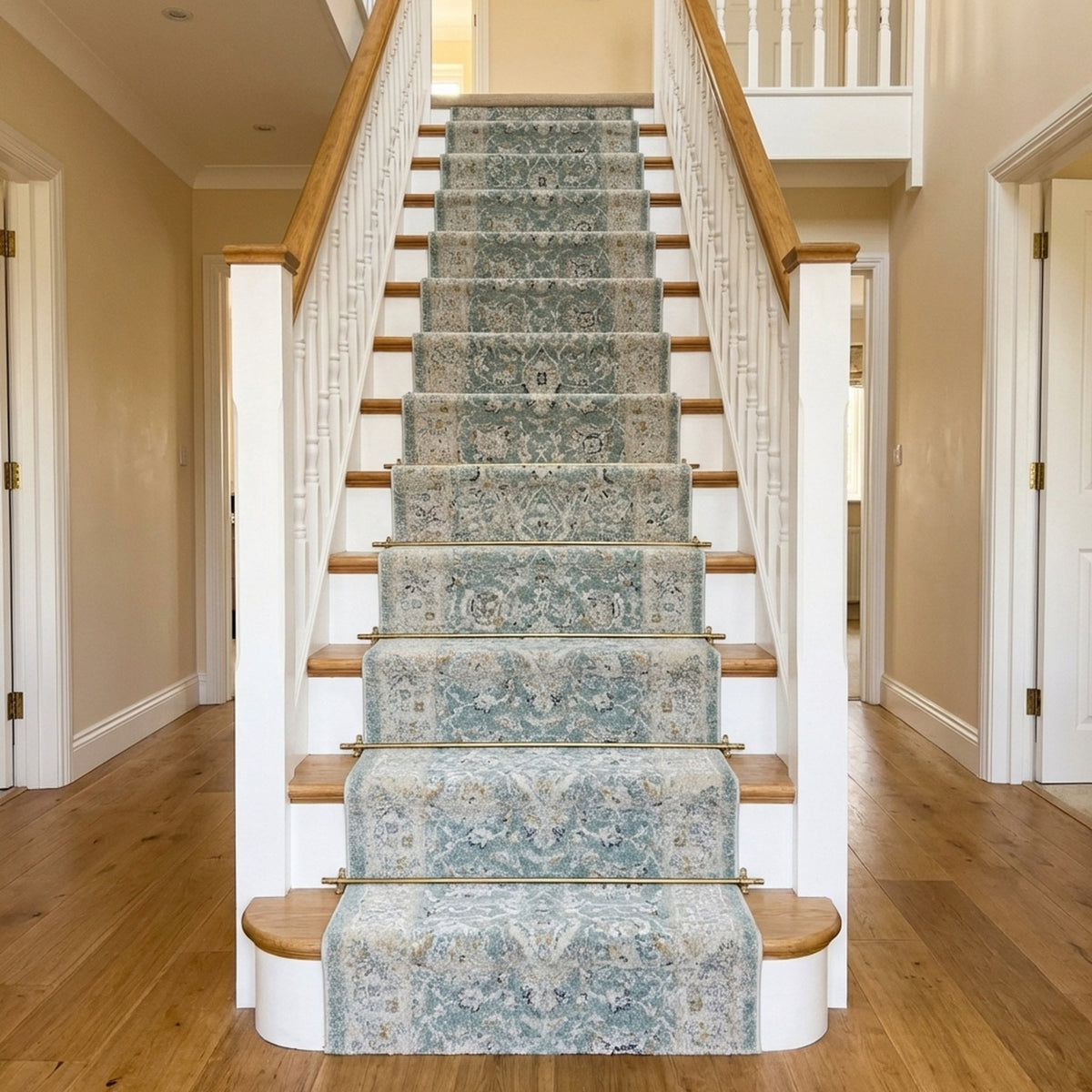 Annalise Blue/Beige 7604-580 Stair Runner