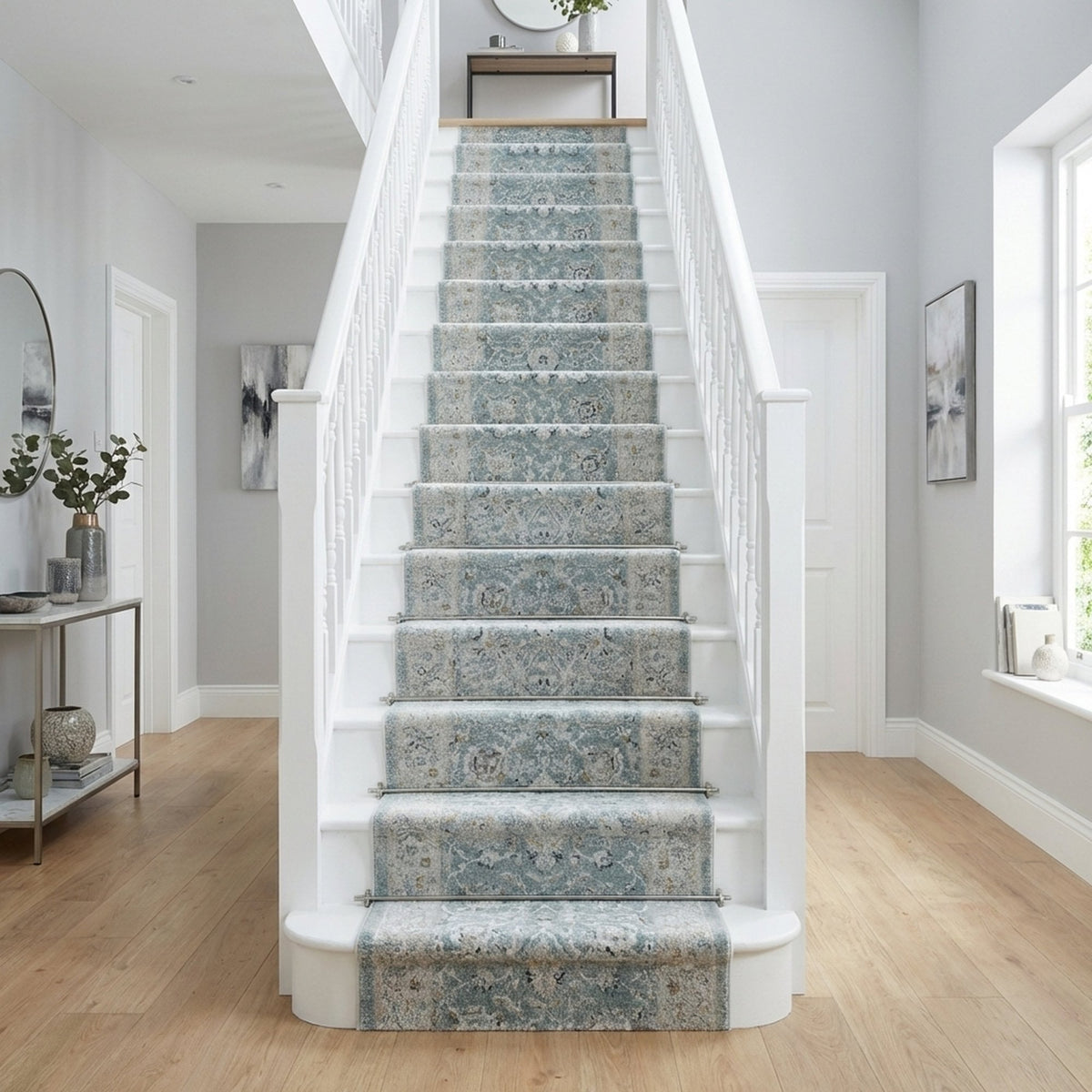 Annalise Blue/Beige 7604-580 Stair Runner