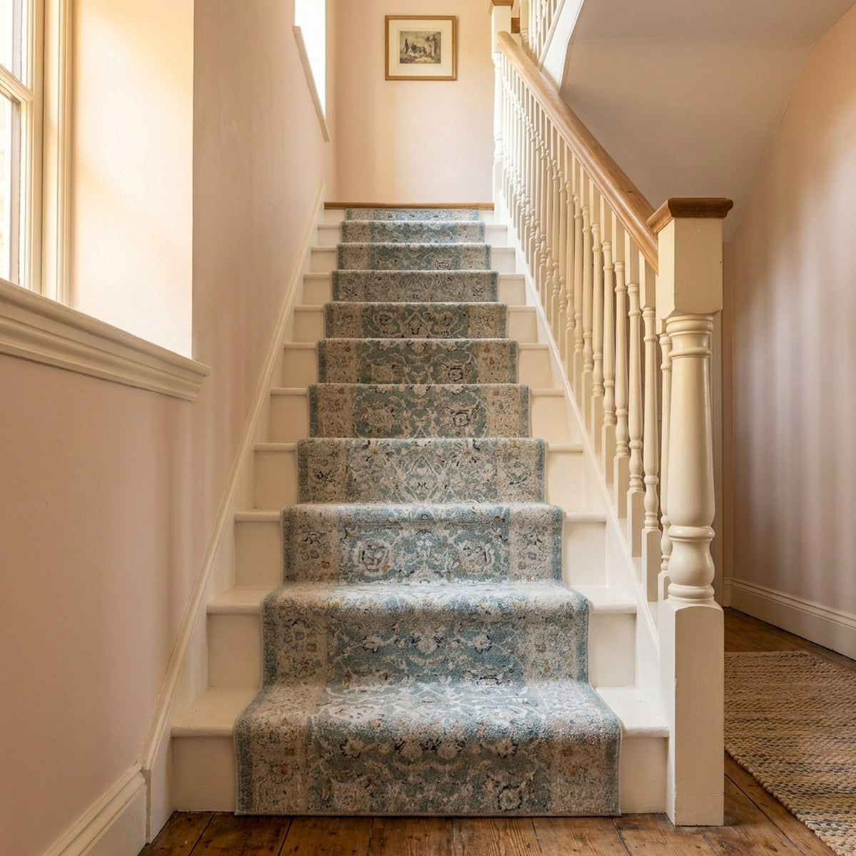 Annalise Blue/Beige 7604-580 Stair Runner