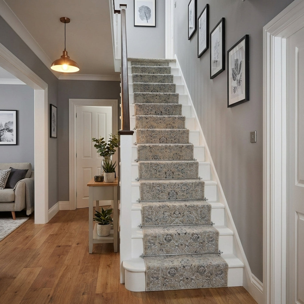 Annalise Cream/Beige 7604-180 Stair Carpet Runner