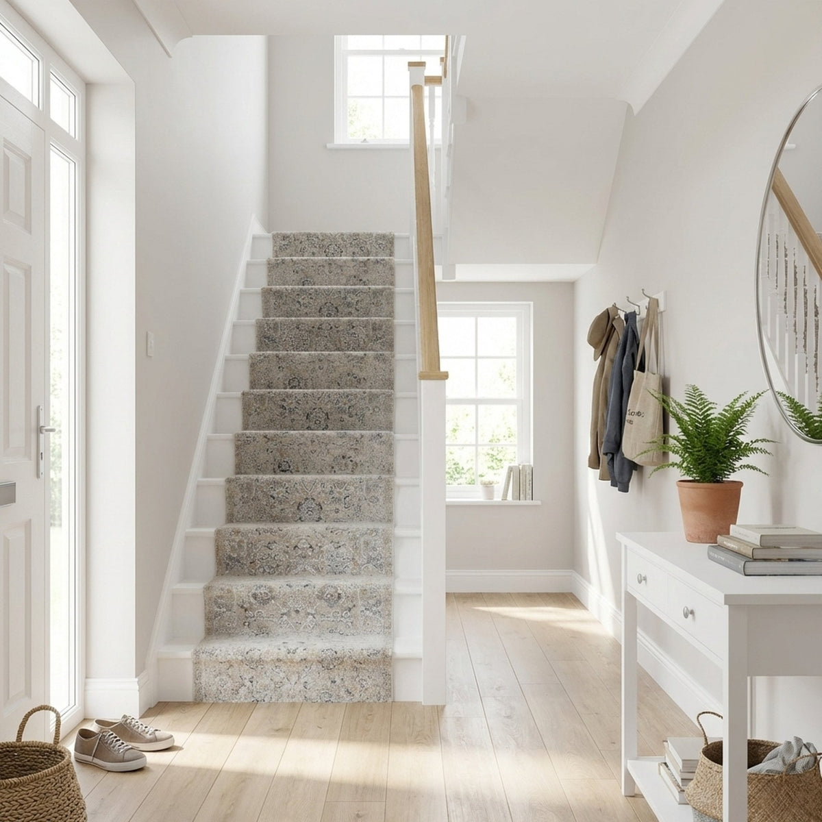 Annalise Cream/Beige 7604-180 Stair Carpet Runner