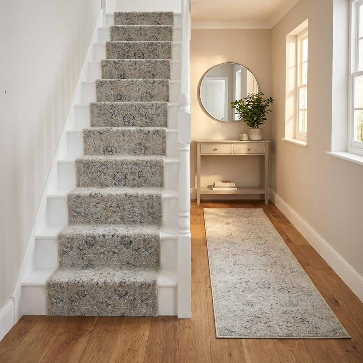 Annalise Cream/Beige 7604-180 Stair Carpet Runner