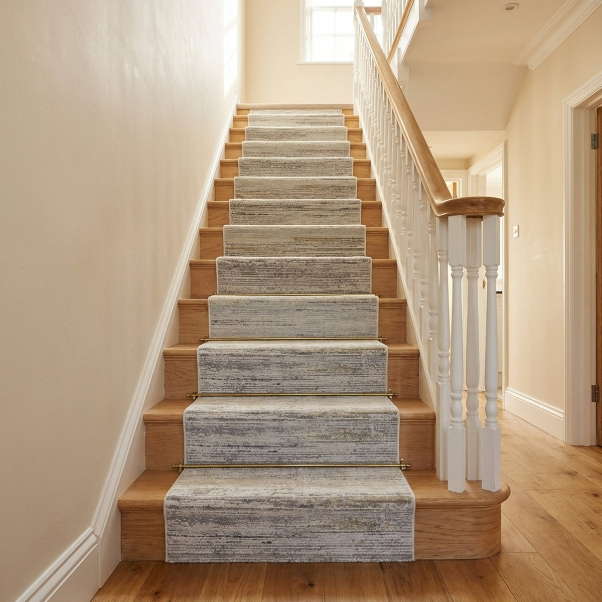 Annalise Gray/Beige/Charcoal 7611-989 Stair Runner