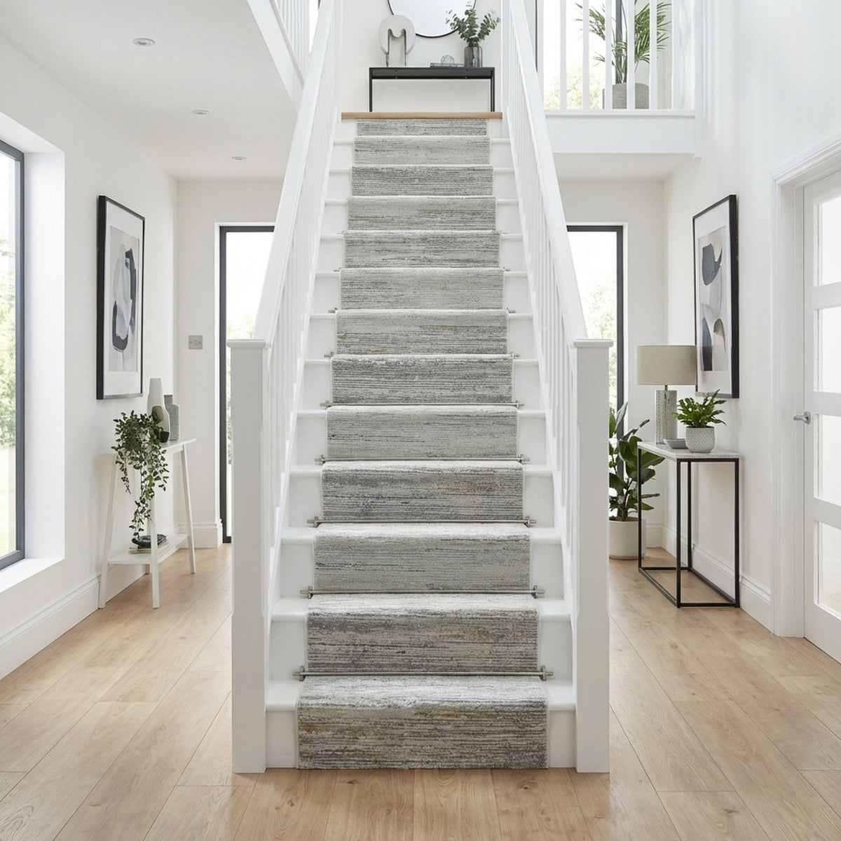 Annalise Gray/Beige/Charcoal 7611-989 Stair Runner