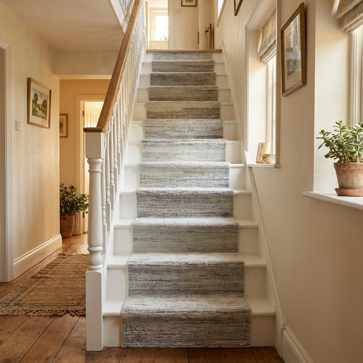 Annalise Gray/Beige/Charcoal 7611-989 Stair Runner