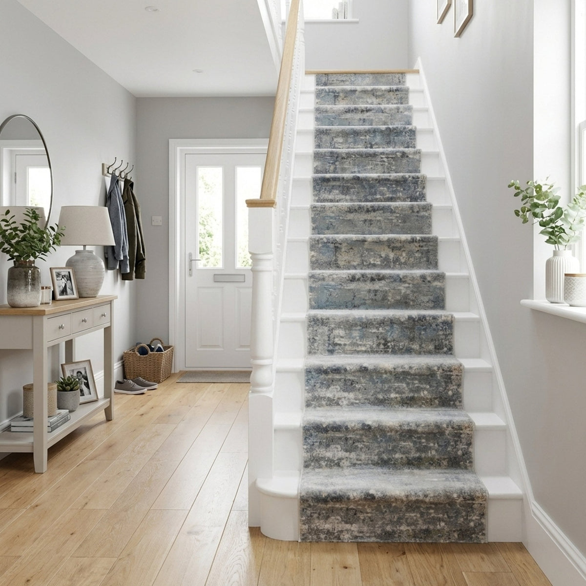 Castilla Cream/Gray 3533-190 Stair Runner
