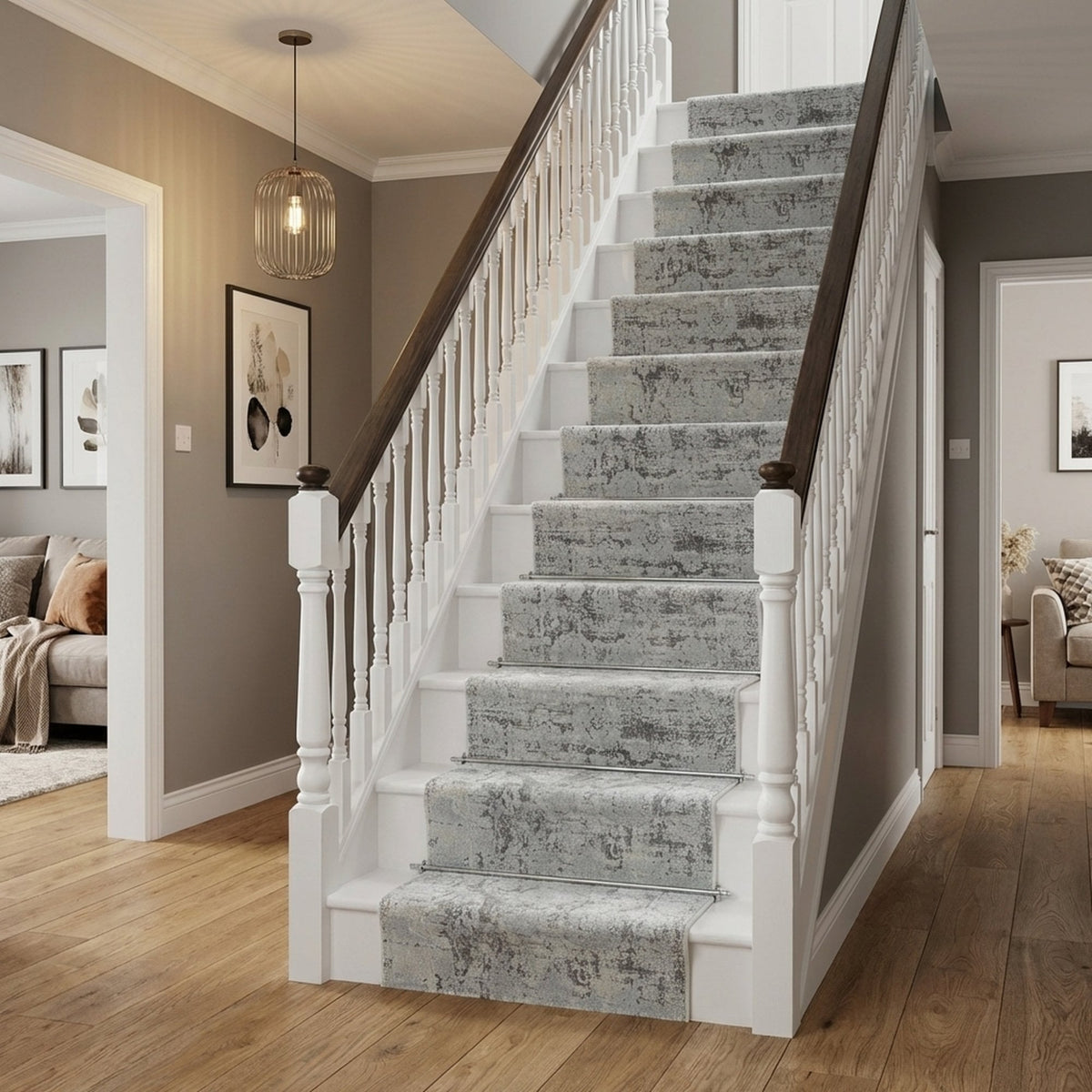 Castilla Cream/Silver 3530-109 Stair Runner