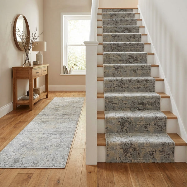 Castilla Cream/Silver 3530-109 Stair Runner