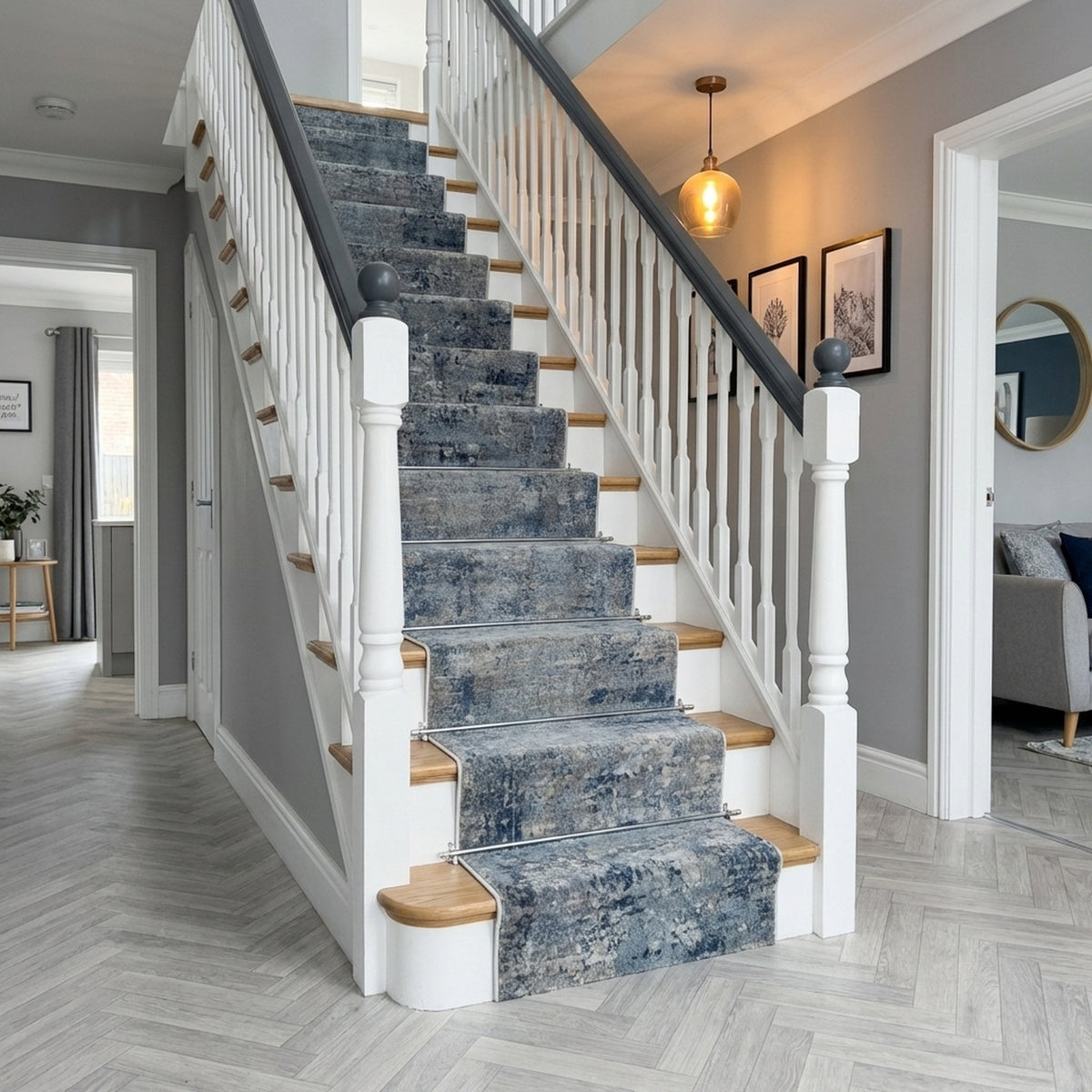 Castilla Gray/Blue 3533-950 Stair Runner