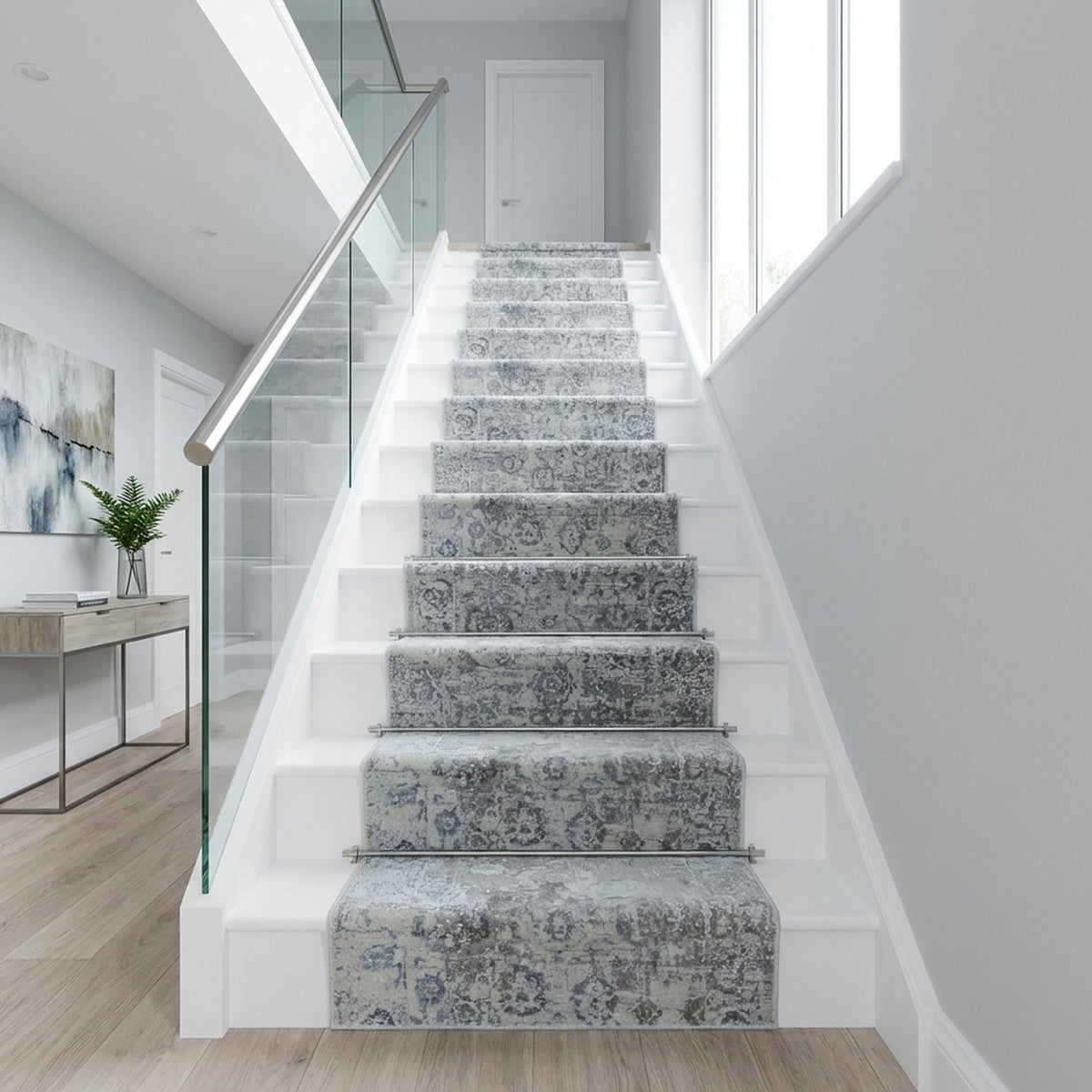 Castilla Ivory/Gray 3530-190 Stair Runner