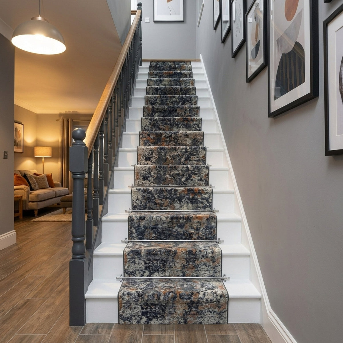 Couture Charcoal/Copper 52023-3616 Stair Runner