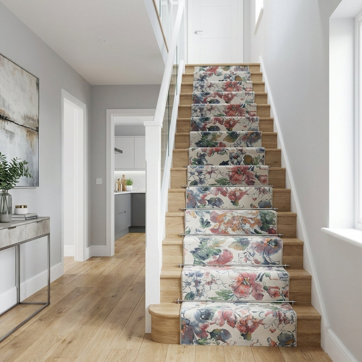 Eclipse Beige/Multi 63528-6626 Stair Runner