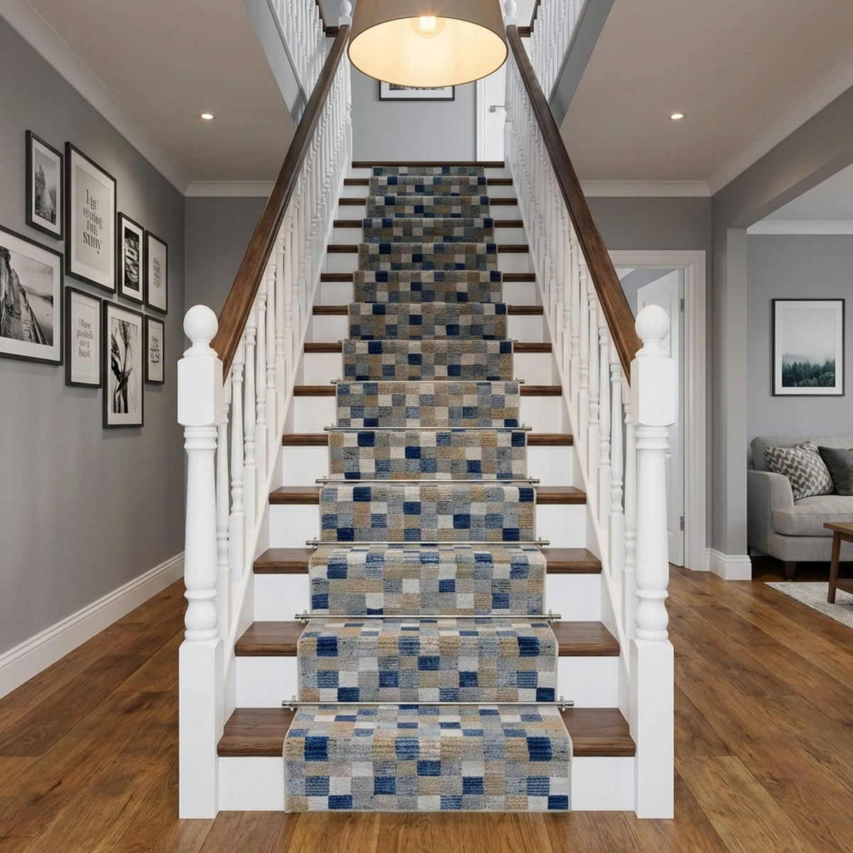 Eclipse Multi/Blue 63339-6121 Stair Runner