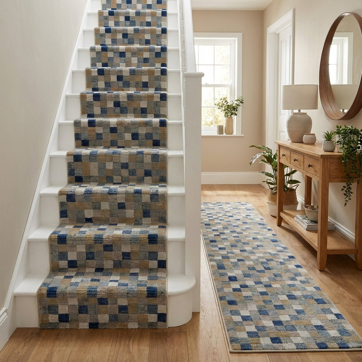 Eclipse Multi/Blue 63339-6121 Stair Runner