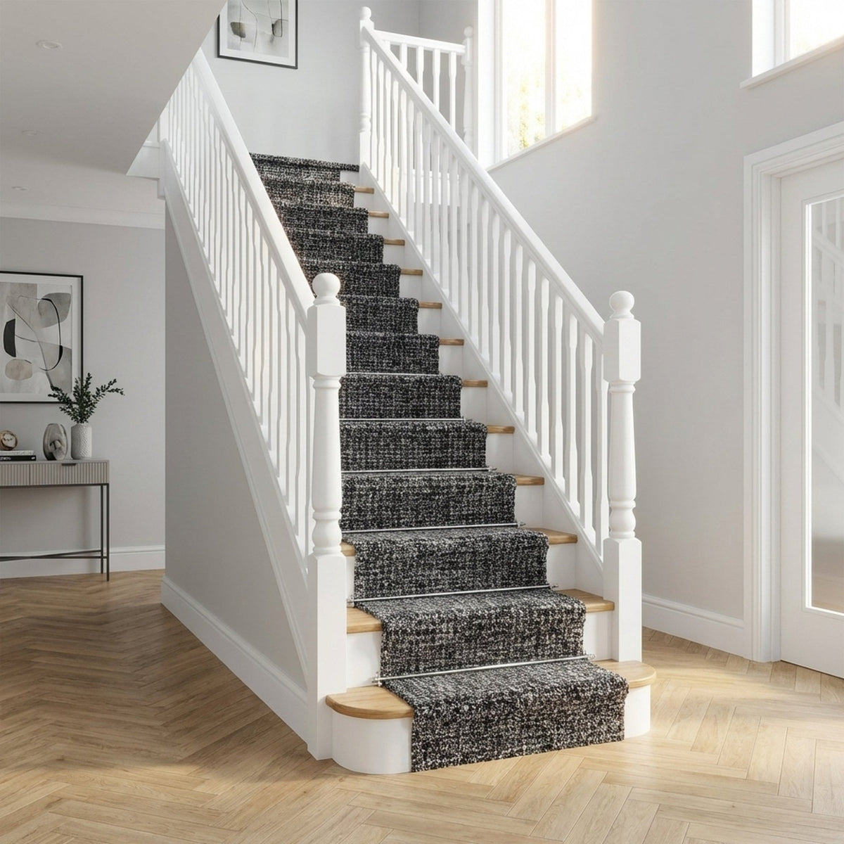 Mehari Dark Gray/Ivory 23160-8268 Stair Runner