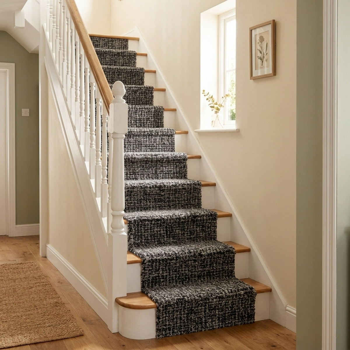 Mehari Dark Gray/Ivory 23160-8268 Stair Runner